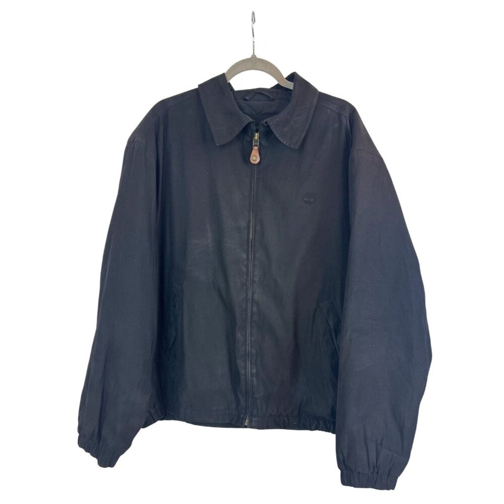 Vintage Timberland Weathergear Jacket Men's L Navy Blue Full Zip Up Lined